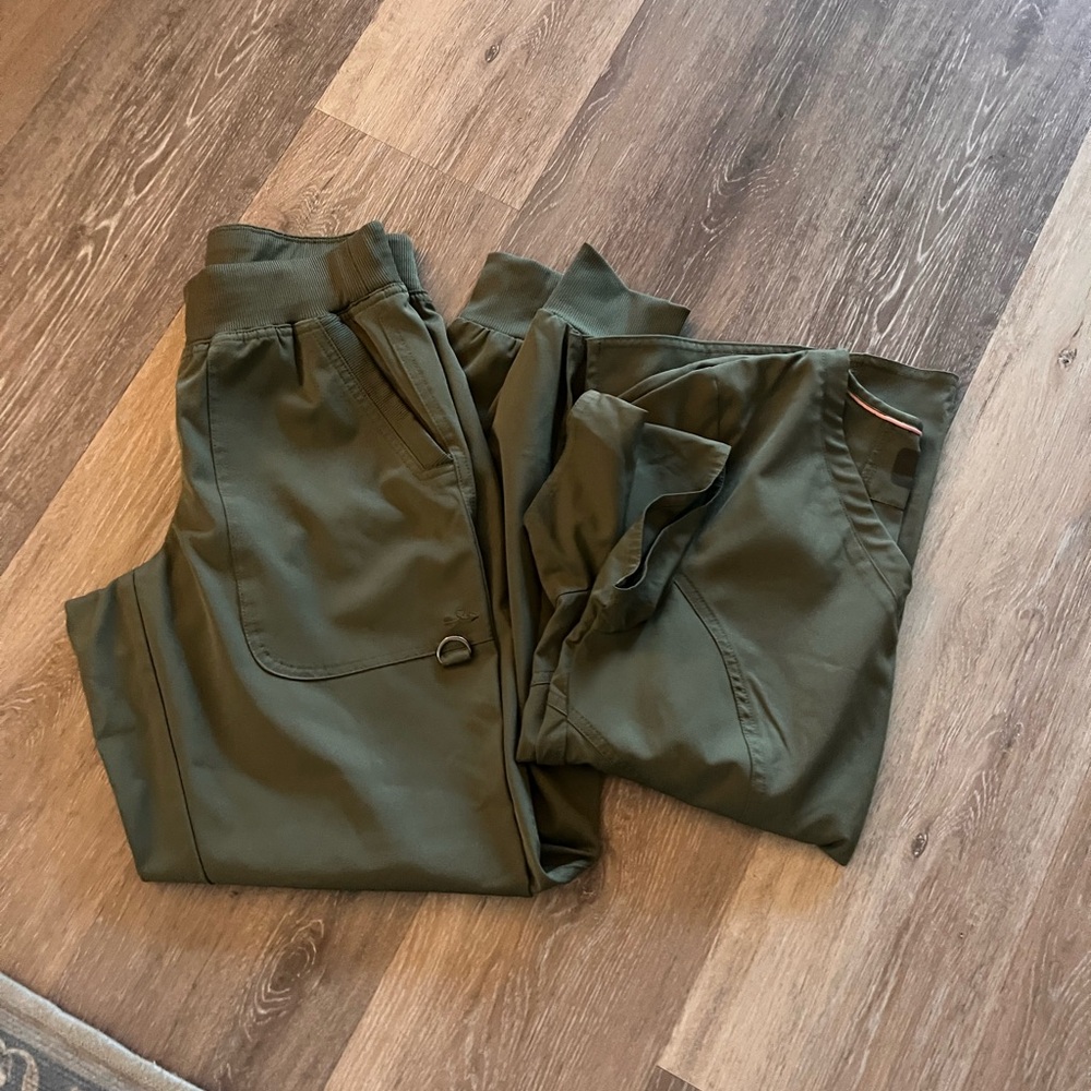 Ava Theresa Olive Green Scrub set